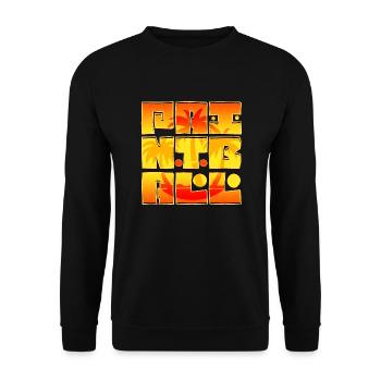 Paintball 3x3 tiki letters with tropical trees - Unisex Sweatshirt - black - Front - Alina (178cm) & Michal (187cm)