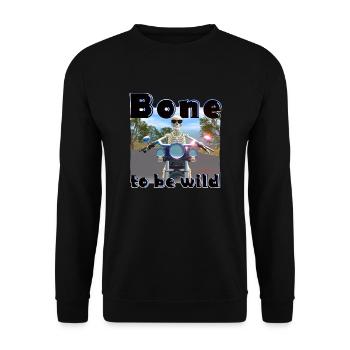 Skeleton on a motorcycle - Bone to be wild - Unisex Sweatshirt - black - Front - Alina (178cm) & Michal (187cm)