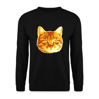 Joli chat réaliste face de tête - Sweat-shirt Unisexe - noir - Devant - Alina (178cm) & Michal (187cm)