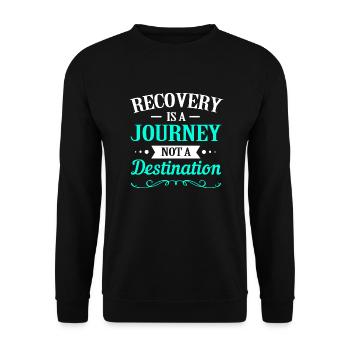 Drug-free addiction addicted - Unisex Sweatshirt - black - Front - Alina (178cm) & Michal (187cm)