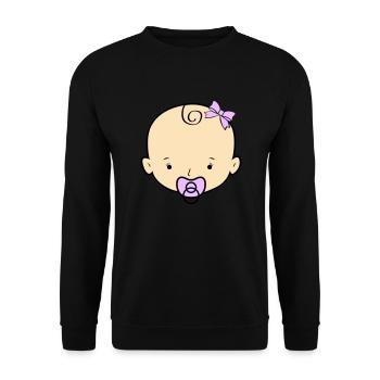 baby girl - Unisex Sweatshirt - black - Front - Alina (178cm) & Michal (187cm)