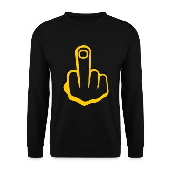 Mittelfinger - Unisex Pullover - Schwarz - Vorne - Alina (178cm) & Michal (187cm)