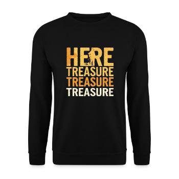Treasure Hunter Saying for Men - Unisex Sweatshirt - black - Front - Alina (178cm) & Michal (187cm)