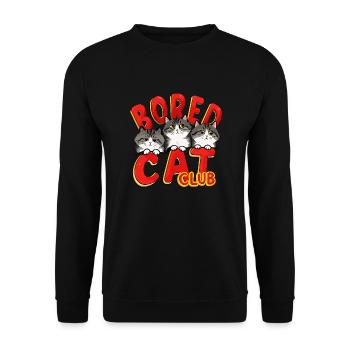 Club der gelangweilten Katzen - Unisex Pullover - Schwarz - Vorne - Alina (178cm) & Michal (187cm)