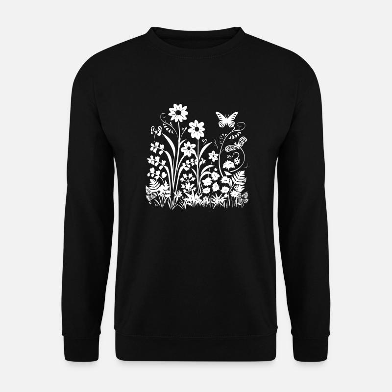 Blumen Natur Schmetterling - Unisex Pullover - Schwarz