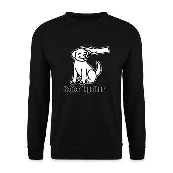 Hand petting a dog - Better together design - Unisex Sweatshirt - black - Front - Alina (178cm) & Michal (187cm)