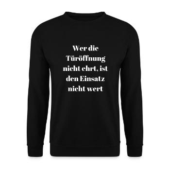 Honorer l’ouverture de la porte - Sweat-shirt Unisexe - noir - Devant - Alina (178cm) & Michal (187cm)