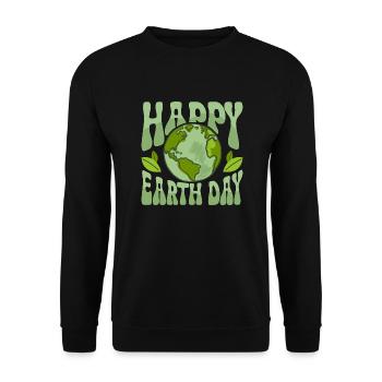 Happy Earth Day Environmental Planet - Unisex Pullover - Schwarz - Vorne - Alina (178cm) & Michal (187cm)