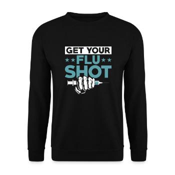 Get Your Flu Shot Caregiving Caregiver - Unisex Sweatshirt - black - Front - Alina (178cm) & Michal (187cm)