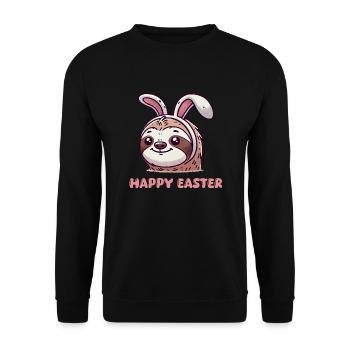 faultier sloth hase - Unisex Pullover - Schwarz - Vorne - Alina (178cm) & Michal (187cm)