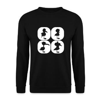 The Fantastic 4 Seagulls Die fantastischen 4 Möwen - Unisex Pullover - Schwarz - Vorne - Alina (178cm) & Michal (187cm)