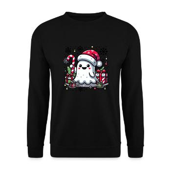 Weihnachten Geist Zuckerstange - Unisex Pullover - Schwarz - Vorne - Alina (178cm) & Michal (187cm)