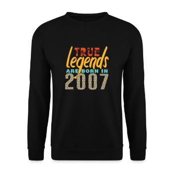 The True Legends were born in 2007. Year 2025. - Unisex Sweatshirt - black - Front - Alina (178cm) & Michal (187cm)
