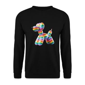 Balloon Dog Pride Rainbow Flag - Unisex Sweatshirt - black - Front - Alina (178cm) & Michal (187cm)