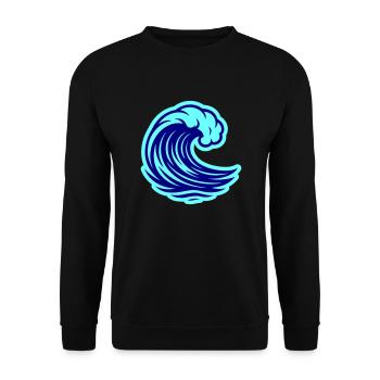 Wave Ocean - Unisex Sweatshirt - black - Front - Alina (178cm) & Michal (187cm)