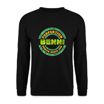 Gift for Benni - Unisex Sweatshirt - black - Front - Alina (178cm) & Michal (187cm)