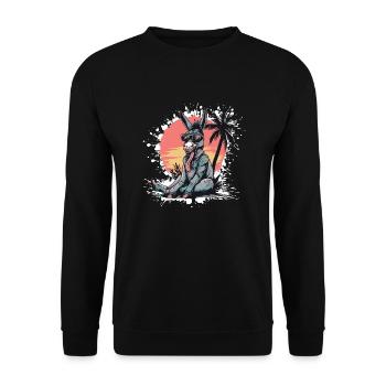 Donkey Summer Holiday - Unisex Sweatshirt - black - Front - Alina (178cm) & Michal (187cm)