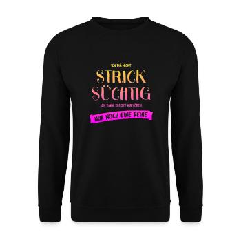 Stricken Stricknadel Handarbeit Lustiges Geschenk - Unisex Pullover - Schwarz - Vorne - Alina (178cm) & Michal (187cm)