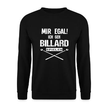 Billard Billardspieler lustig Sprüche Outfit Fun - Unisex Pullover - Schwarz - Vorne - Alina (178cm) & Michal (187cm)