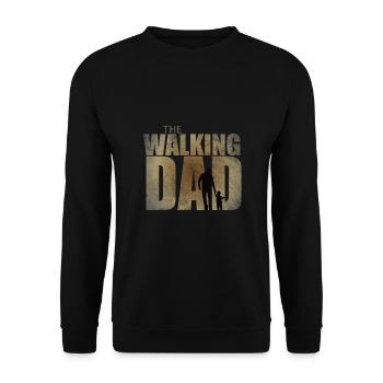 The Walking Dad Geschenk für werdende Papas - Unisex Pullover - Schwarz - Vorne - Alina (178cm) & Michal (187cm)