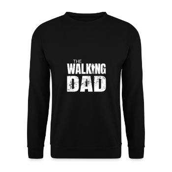 The Walking Dad Geschenk für werdende Papas - Unisex Pullover - Schwarz - Vorne - Alina (178cm) & Michal (187cm)
