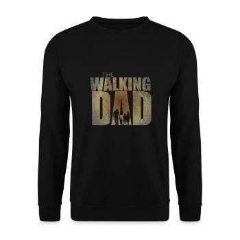 The Walking Dad Geschenk für werdende Papas - Unisex Pullover - Schwarz - Vorne - Alina (178cm) & Michal (187cm)