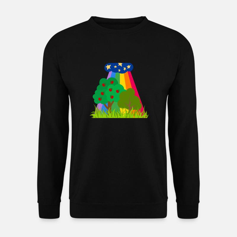Clouds and Rainbow Trees - Unisex Pullover - Schwarz