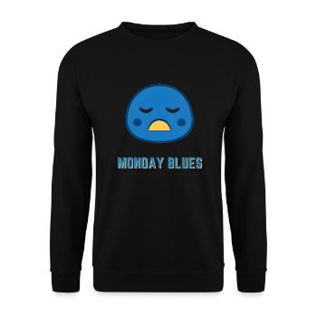 Wochentag Emoji: Montag - Unisex Pullover - Schwarz - Vorne - Alina (178cm) & Michal (187cm)