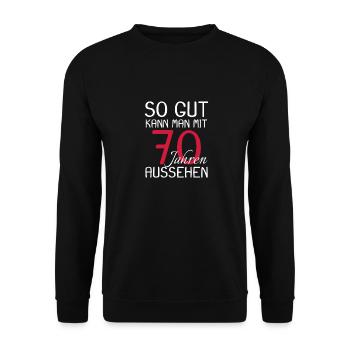 70 Geburtstag Party Geburtstag - Unisex Pullover - Schwarz - Vorne - Alina (178cm) & Michal (187cm)