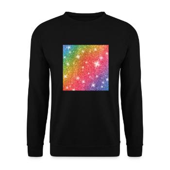 Regenbogen, bunte Design Geschenk für Frauen & Mädchen - Unisex Pullover - Schwarz - Vorne - Alina (178cm) & Michal (187cm)