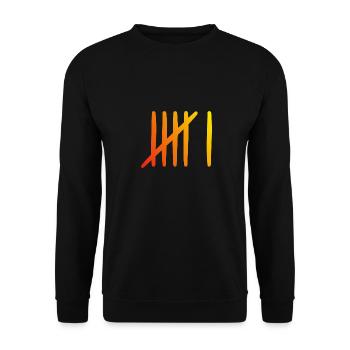 6 anniversaire Liste-barres - 6 ans - Sweat-shirt Unisexe - noir - Devant - Alina (178cm) & Michal (187cm)