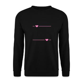 Linie Herz Strich Ornament - Unisex Pullover - Schwarz - Vorne - Alina (178cm) & Michal (187cm)
