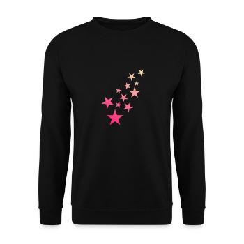 Star Star Pattern Starry Sky - Unisex Sweatshirt - black - Front - Alina (178cm) & Michal (187cm)