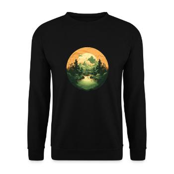 Paysage - Sweat-shirt Unisexe - noir - Devant - Alina (178cm) & Michal (187cm)