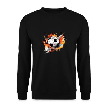 Fußball Ball - Unisex Pullover - Schwarz - Vorne - Alina (178cm) & Michal (187cm)
