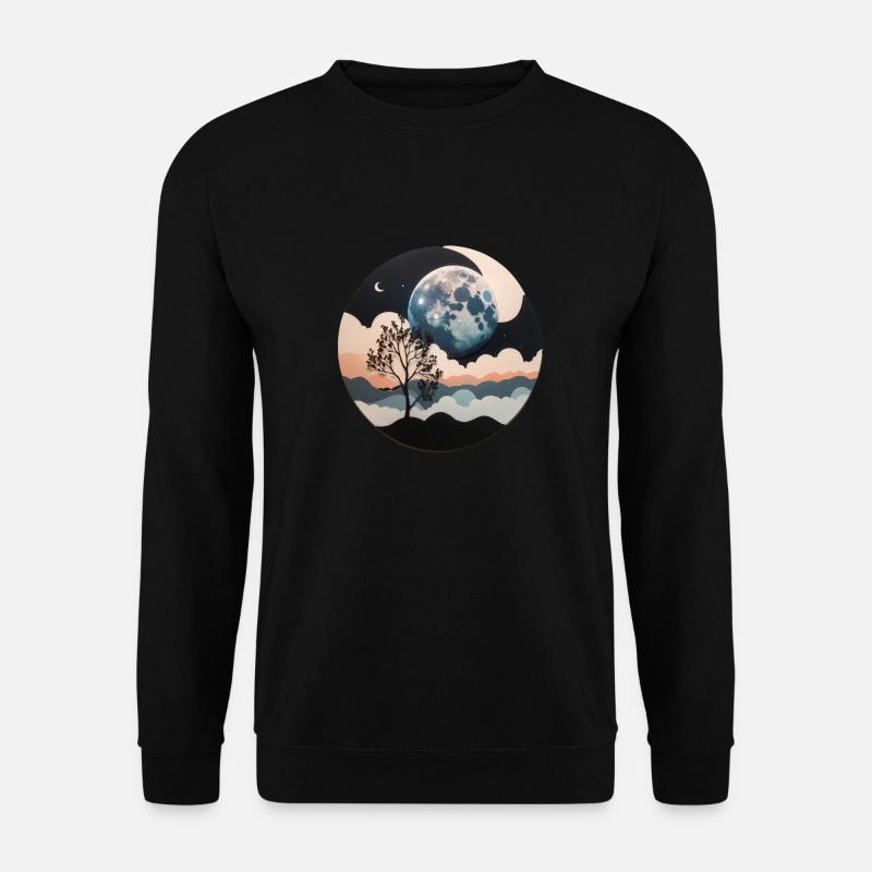 minimalistic moon - Unisex Pullover - Schwarz