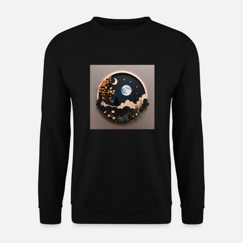 moon 3d - Unisex Pullover - Schwarz