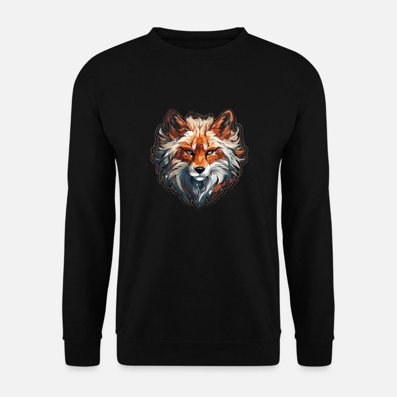 Fox - illustration - Unisex Sweatshirt - black