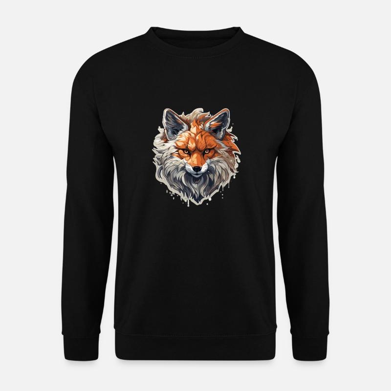 Fuchs - Illustration - Unisex Pullover - Schwarz