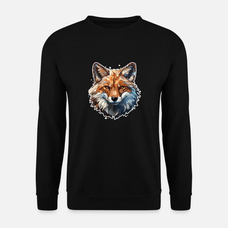 Fox - illustration - Unisex Sweatshirt - black