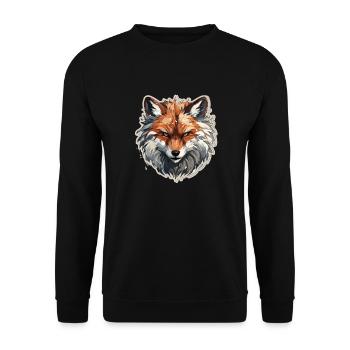 Fuchs - Illustration - Unisex Pullover - Schwarz - Vorne - Alina (178cm) & Michal (187cm)