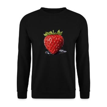 Strawberry - illustration - Unisex Sweatshirt - black - Front - Alina (178cm) & Michal (187cm)