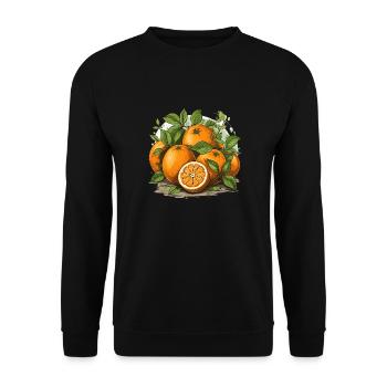 Orange - Illustration - Sweat-shirt Unisexe - noir - Devant - Alina (178cm) & Michal (187cm)
