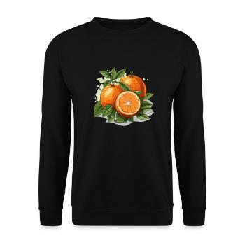 Orange - Illustration - Sweat-shirt Unisexe - noir - Devant - Alina (178cm) & Michal (187cm)