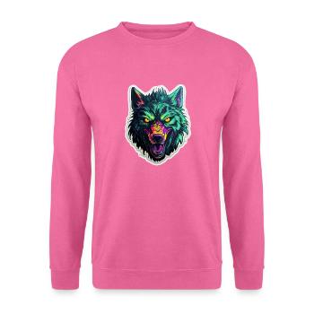 Wolf - Illustration - Unisex Pullover - Pink - Vorne