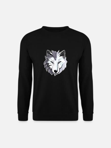 Wolf - Illustration - Unisex Pullover - Schwarz