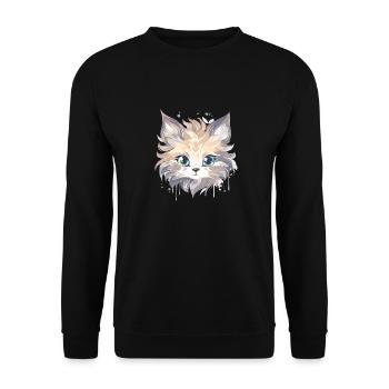 Chat - illustration - Sweat-shirt Unisexe - noir - Devant - Alina (178cm) & Michal (187cm)