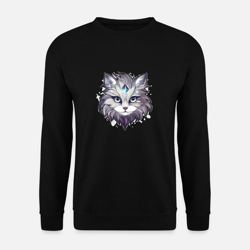 Katze - Illustration - Unisex Pullover - Schwarz