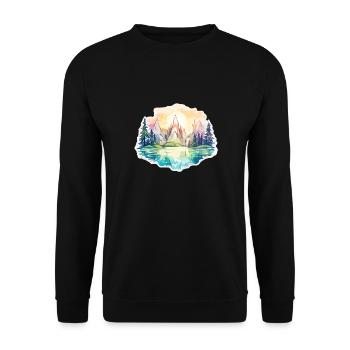 Paysage - Illustration - Sweat-shirt Unisexe - noir - Devant - Alina (178cm) & Michal (187cm)