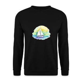Sailboat - illustration - Unisex Sweatshirt - black - Front - Alina (178cm) & Michal (187cm)
